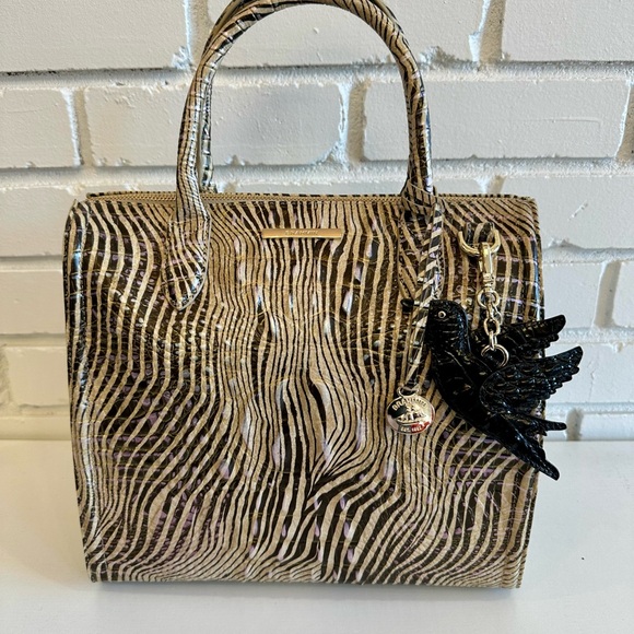 Brahmin Handbags - Brahmin Zebra Pattern hand bag with Black Charm